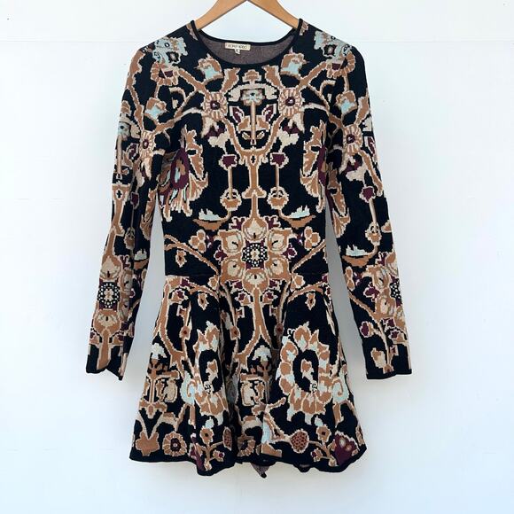 Ronny Kobo Annis Sweater Dress Long Sleeve Knit Mini Fit And Flare Medium - Picture 3 of 10